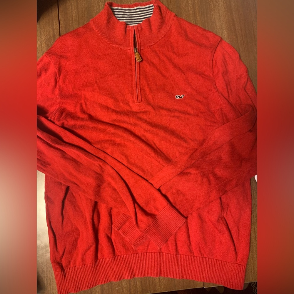 Men’s Vineyard Vines Red Half-Zip Sweater